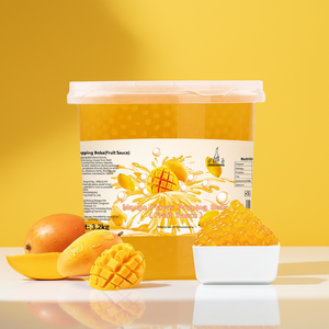 En gros Halal 3,2 kg Billes de tapioca éclatantes saveur mangue, ingrédients pour sirop, additifs sucrés pour Bubble Tea et Thé au lait, 4 barils - Product Image 1