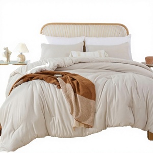 Pure Color Printed Brushed Four-piece Eco-Friendly Polyester <b>Comforter</b> <b>Set</b> All-Season Washed Cotton Warm Color Matching Kit - Product Image 2