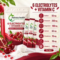 Poudre d'électrolytes végétalienne sans sucre, 6 saveurs de fruits, complément alimentaire, mélange d'hydratation naturelle, boisson électrolytique
