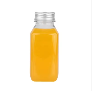 8oz square PET <b>bottle</b> 12oz <b>plastic</b> juice container Screw cap beverage <b>bottle</b> <b>Empty</b> drinking container - Product Image 1