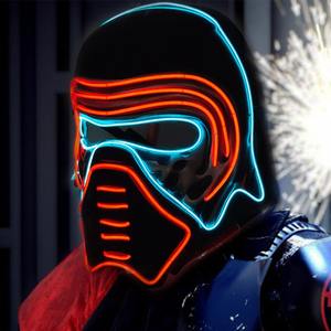EL aydınlık LED parlayan maske erkekler için-Neon ışıkları ile cadılar bayramı partisi yüz kapatma, karnaval ve Film temaları için Cosplay sahne - Product Image 4