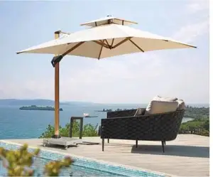 3,5 m hydraulischer Regenschirm Courtyard Garden Restaurant Cafe Hotel Outdoor Custom Big Led Sonnenschirm