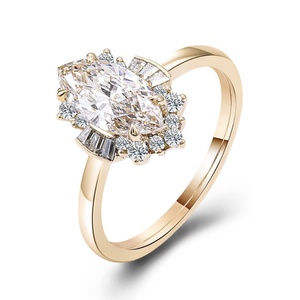 Anillo de Compromiso de Oro Sólido de 14K con Diamante Cultivado en Laboratorio de Lujo Zuanyang, Certificado IGI, Corte Marquesa, Anillo de Bodas con Diamantes Cultivados en Laboratorio - Product Image 1