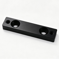 Placa de Montaje de Aluminio Personalizada, Mecanizada por CNC, Anodizada en Negro, Placa de Conexión Mecánica para Ensamblaje de Equipos