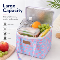 Sac à lunch isotherme portable grande capacité, sac isotherme avec doublure en aluminium, poche latérale pour le travail, les pique-niques et les voyages
