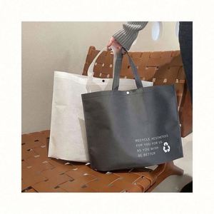 Wholesale Customized Personalized Custom Logo Reusable <b>Folding</b> Non-Woven Environmentally Tote <b>Bag</b> Shopping for Women - Product Image 1