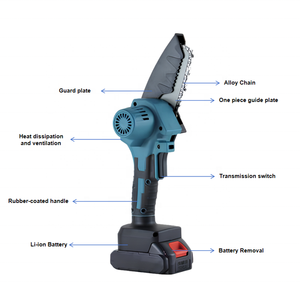 Tronçonneuse électrique portative de 6 pouces, 500W, alimentée par batterie - Batterie au lithium rechargeable de 1500mAh - Outil de jardinage industriel DIY OEM - Product Image 3