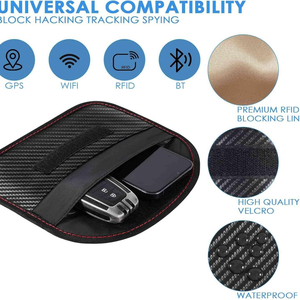 <span class=keywords><strong>Pochette</strong></span> de protection <span class=keywords><strong>RFID</strong></span> en fibre de carbone pour clés de voiture et téléphones portables, <span class=keywords><strong>anti</strong></span>-vol de signal, étui OEM - Product Image 4
