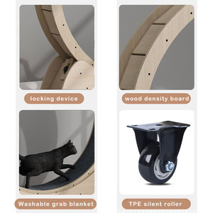 Large Solid Wood Running Wheel for Cats Silent Treadmill Roller Multi-Layer Sports <strong>Fitness</strong> Toy Weight Loss Small <strong>Pet</strong> Supplies - Product Image 4