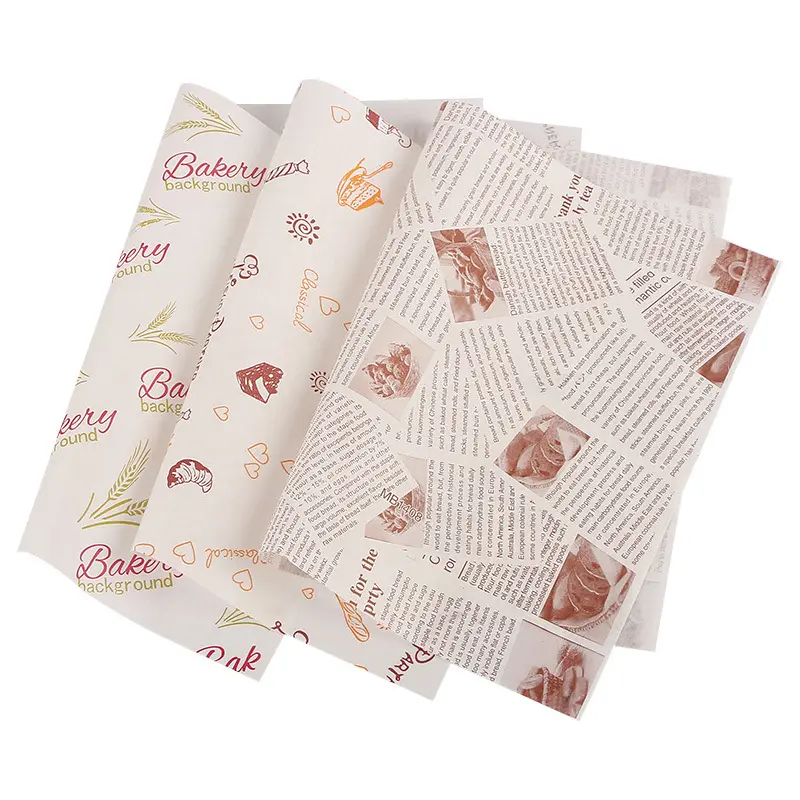 Wholesale High Quality Food Grade Baking Greaseproof Paper Custom Printing Greaseproof Burger Wrapping Baking Paper