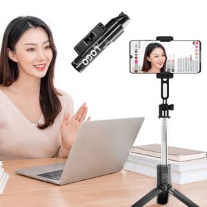 Portable Mini Selfie Stick 360 Rotatable Pink <b>White</b> Color Wireless Foldable Mobile Phone Tripod for Sale - Product Image 3