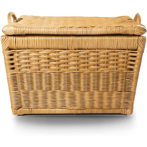 Large Sandstone <strong>Wicker</strong> <strong>Storage</strong> <strong>Basket</strong> 24.5 in L X 18 in W X 17.5 in H Classic Rectangle Style Lift-Off Lid Made Natural Rattan - Product Image 2