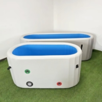 Baignoire à glace gonflable blanche d'extérieur, bain froid, certifiée CE, autoportante, en PVC, DWF, Drop Stitch, portable