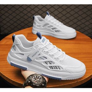 Nouvelles Chaussures Décontractées Sportives pour Hommes 2026 – Respirantes, en Maille Blanche, Semelle Souple, Antidérapantes, Rehaussantes, à Lacets – Collection Printemps - Product Image 5