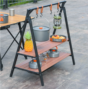 Étagère de camping en plein air, organisateur pliable multi-niveaux, support de rangement portable pour la randonnée, le pique-nique, la plage, les activités de plein air - Product Image 5