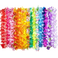 Kalung Bunga LED Hawaii Warna-warni Grosir, Aksesoris Pesta Menyala untuk Acara Pesta Luau, Pantai, dan Karnaval