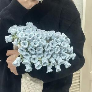 Kit de Matériaux Créatifs pour Couverture en Laine Faite Main au Crochet, Motif Muguet et Rose, pour Bouquet Transformable, Cadeau Original - Product Image 4