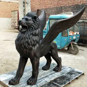 Outdoor House Yard Display Metal Animal Crafts Large Cast Bronze Lion Statue