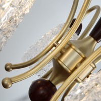 Lustre LED rétro américain en cuivre pour la décoration intérieure, chambre, salon, villa, hôtel, lampe suspendue simple et créative
