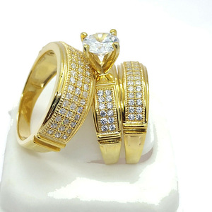 Elegante Set di Tre Anelli per Coppie, Regalo per Anniversario di Matrimonio, Gioielli per Uomo e Donna - Product Image 5