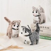 2022 nouvelle arrivée faite sur commande électrique secouer queue Squeak aboiements marche en peluche jouet chien husky musique chiot