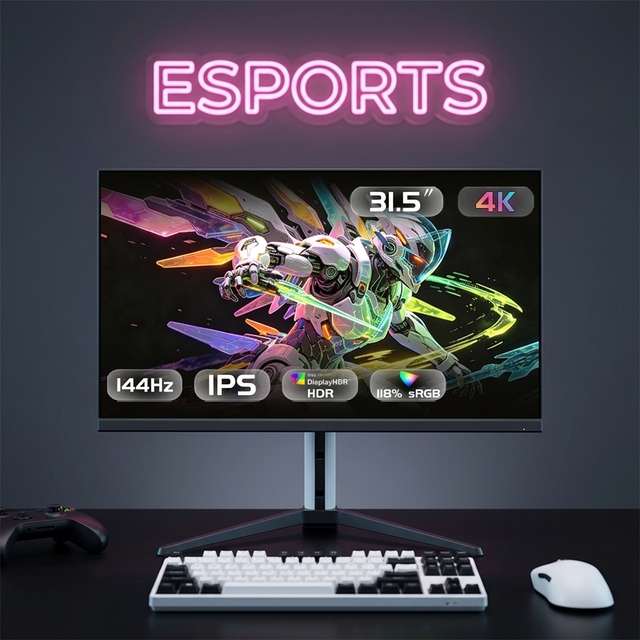 Professional PC Display 31.5 UHD 144Hz IPS 32-Inch 4K Monitor with 1ms Response Time and 99% SRGB for Business Factory Direct
