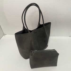 Sac fourre-tout en cuir PU suédé pour femmes, grande capacité, fermeture éclair, sac à main haut de gamme, sac à bandoulière, polyester, écologique - Product Image 3