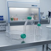 Flaco de cultivo celular T25 T50 T250 T600 con cuello oblicuo, alta definición, gran capacidad, para laboratorio, con tratamiento PS para suspensión