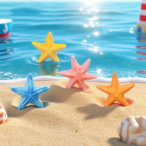 Adornos de Estrellas de Mar Artificiales de Resina Multicolores para Acuarios, Figuras Decorativas para Peceras, Micropaisajes, Bonsáis, Manualidades DIY - Product Image 2