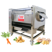 Prix usine automatisé brosse rouleau gingembre pomme de terre carotte lavage polissage épluchage alimentaire Machine fruits Machine