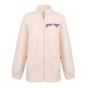 Wholesale Winter Custom Embroidery Logo Soft Zip Hoodie for Polar Fleece High Quality Chenille Unisex Polyester/Cotton - Product Image 3