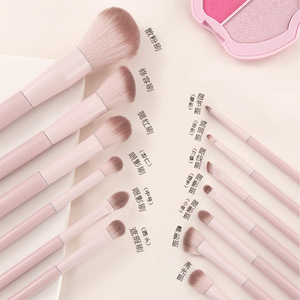 Makeup <b>Brush</b> Set 13 Pieces Synthetic Hair Plastic Handle <b>Round</b> Shape For Eye Shadow Blush Eyeshadow Makeup Application - Product Image 3