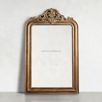 Nouveau miroir de sol sur pied de grande taille pour la décoration de la maison, miroir de chambre à coucher ou de salon, cadre en bois doré vieilli, style antique de luxe