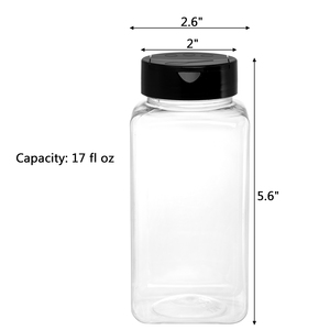 500ml gia vị muối bao bì chai gia vị hạt tiêu Shaker cấp thực phẩm công suất khác nhau chai nhựa Jar - Product Image 2