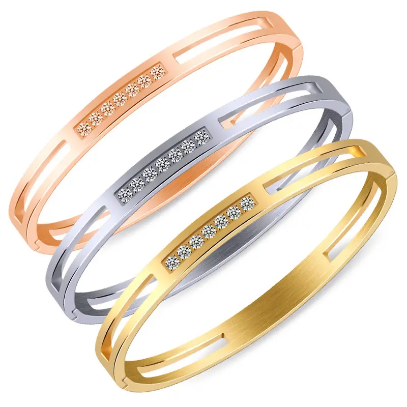 Wholesale Fashion jewelry 316L Stainless Steel Engraved Women Cuff Bracelet Provide Custom 18 k gold bangles girl and boys