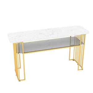 Muebles de Salón para Manicura, Mesa de Manicura Moderna y Lujosa de Metal y Hierro para Dormitorio o Sala de Estar - Product Image 5