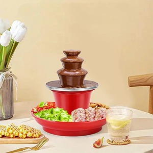 Máquina de Cascada de Chocolate de 3 Niveles, Torre de Chocolate Fundido Automática Hecha a Mano con Bandeja para Servir Frutas/Nueces/Dulces - Product Image 6