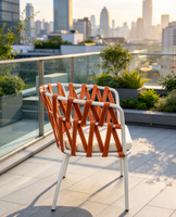 Fauteuil de balcon, canapé en corde tressée, design moderne et épuré, mobilier d'extérieur, chaise de salle à manger en corde pour cour artistique