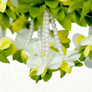 Guirlande de fleurs artificielles blanches et jaunes décorative à suspendre pour mariage, festival, temple, décoration florale pour la maison - Product Image 5