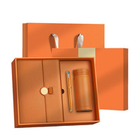 Portafolio de Cuero Azul Marino para Venta Corporativa, Christian Journals, Caja de Regalo Personalizada con Cuaderno, Botella y Bolígrafo