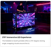 2026 Mietbarer Sechsfach Faltbarer LED DJ-Tisch auf Rollen für Musikclubs, Festivals und Bühnen – DJ-Mietlösung mit LED-Display
