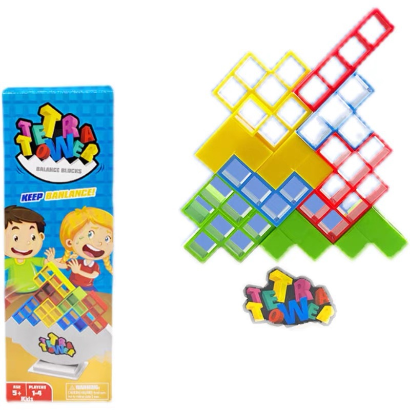 Ensemble de blocs de construction Jenga russe de 16 pièces [boîte de couleur]