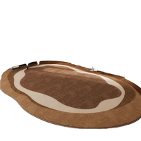 Tapis haut de gamme rétro marron Maillard pour salon, résistant à la saleté, facile d'entretien, antidérapant, à poils épais