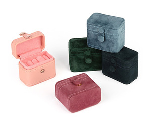JKC No MOQ New Mini Snap Button Jewelry Fashion PU Ring Pair Ring Earring Pendant Box Bracelet Storage Gift Box Manufacturer