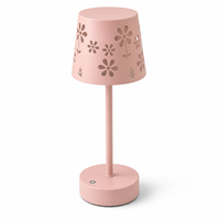 Wiederaufladbare Touch-Dimmbare LED-Tischlampe Sternblumen-Ausschnitt ABS+Eisen USB-C 3 Farbtemperaturen Schlafzimmer Nachttischlampe