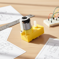 Moteur à engrenages TT DC 3-6V, rapport 1:48, 200 tr/min, double arbre en plastique, type L, jaune, pour kit de voiture robot intelligent DIY