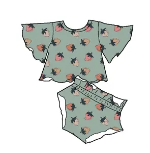 Set di vestiti per bambina da 1 a 5 anni di moda stile Vintage con volant per bambini Set di vestiti per bambina