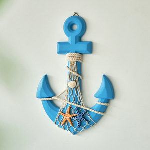 Blue And <b>White</b> Anchor Wall Decor 33cm Mediterranean Style Hanging Home Decoration <b>2</b> <b>Piece</b> <b>Set</b> - Product Image 3