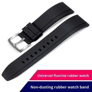 Bracelet de montre en caoutchouc souple à dégagement rapide personnalisé, étanche, pour montre Ome Ga, 20 mm, 22 mm, 24 mm, bracelet de montre universel à extrémité incurvée - Product Image 2