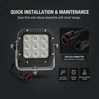Lámpara de Trabajo LED de 90W 7200LM IP69K Directo de Fábrica - Lámpara de Trabajo de Alta Resistencia OEM/ODM con Informe de Prueba